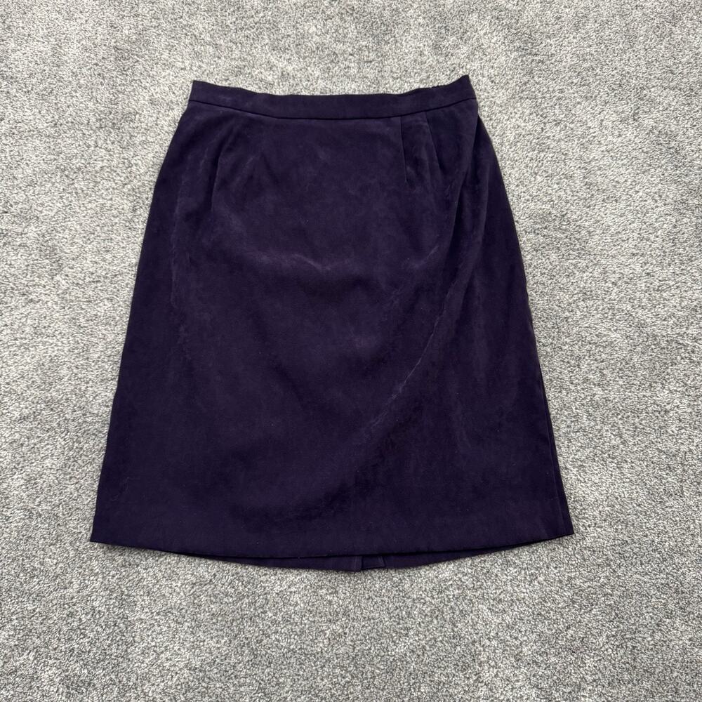 Vintage 90s Skirt Size 12 Velour Office Evening Wear Chic Minimalist Timeless